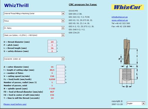 WhizThrill Technical Information WhizThrill Conventional WhizThrill Deburring Thread Milling Cutters The last tooth of the thread milling cutter has a