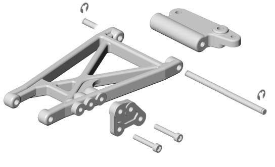 1 5 ASSEMBLE REAR A-ARMS Twist the #7354 rear suspension arms from the mold runners with your pliers and trim away any remaining molding with your hobby knife.