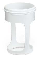 Spray-N-Throw Cup System. Disposable 1.3 L (44 oz) lid and liner system virtually eliminates clean-up.