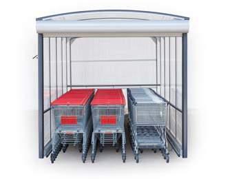 TROLLEY SYSTEMS IMPACT PROTECTION EQUIPMENT & ACCESSORIES 04.01 Sigma Utility model pend. The Sigma trolley shelter for car parks at busy stores blends in well with any environment.