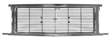 Chrome injection molded plastic grill, includes instructions & hardware. Chevrolet or GMC.