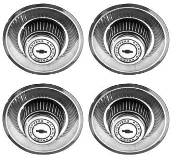 00 set TRUCK RALLY HUB CAP EMBLEM Set of 4, fits Corvette style rally wheels, without painted details.