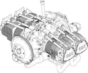 SYSTEM DESCRIPTION The Lycoming HIO-390-A1A engine (Figure 1) is a direct-drive four-cylinder, horizontally opposed, fuel-injected, air-cooled engine. It has tuned induction, and a down exhaust.
