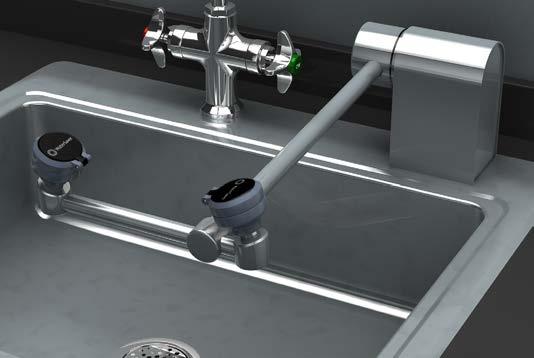 Note: If unit is not installed at a sink, a floor drain should be provided underneath unit to prevent accumulation of water on floor. Spray Head Assembly: Two GS-Plus spray heads.