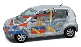 Front SRS air bags for driver and front passenger help to prevent occupant injuries in the event of a 
