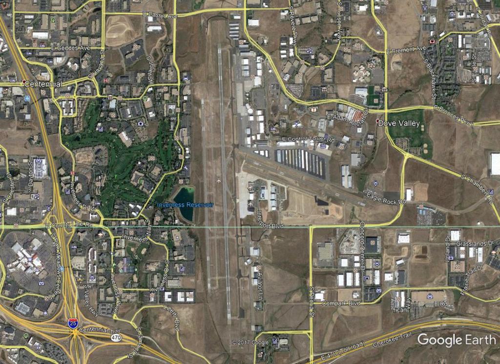 CENTENNIAL AIRPORT Centennial Airport (IATA: APA, ICAO: KAPA), is conveniently located in the center of The Denver Technological Center, surrounded by 23 individual business parks, and only 13 miles