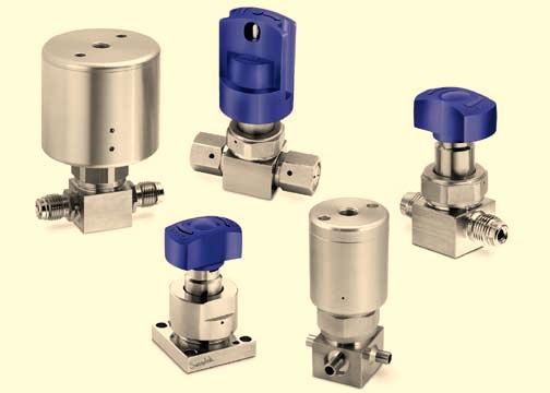 Springless Diaphragm Valve for High Performance Patent Pending DP Series Suitable for ultrahigh-purity applications 316L VIM/VAR stainless steel body