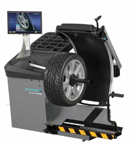 Car wheel balancer with non-contact data entry, diagnostic functions and automatic wheel lift 8250p The wheel balancer with diagnostic functions for tyre shops, garages and car dealerships with high