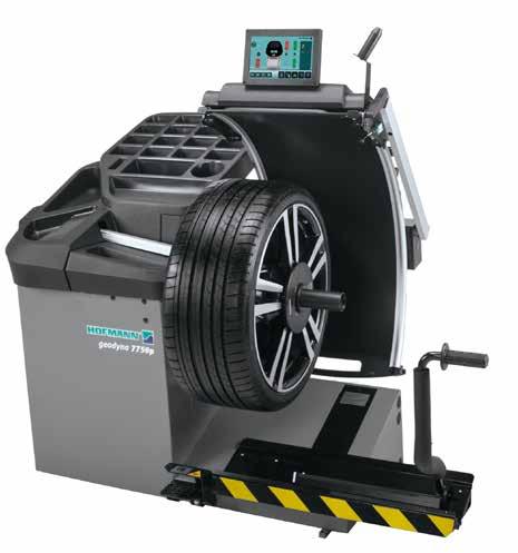 Digital car wheel balancer with geotouch Display, geodata and automatic wheel lift 7750p The wheel balancer for tyre shops, car dealerships and garages with high tyre service volume.