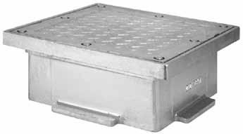 WY58E Type Checkered Cover Sidewalk Topping Box W Series: Weatherproof Cast Iron Box for Flush Mounting.