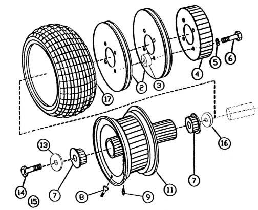 36 & 48 Traction Wheel Assembly Item No. MFG Code Part Number Description Qty 2 100-110 11610 Pulley, Traction 4 3 100-111 11611 Spacer 11.