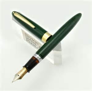 Price: $40.00 1950-52 Sheaffer Craftsman in Blue touchdown fill pen with gold filled trim and 2 tone 14 kt nib.