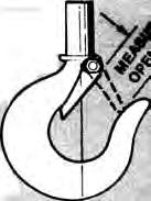 4 LATCH TYPE HOOK (Upper and Lower) TO MEASURE OPENING, DEPRESS LATCH AGAINST HOOK BODY AS SHOWN. MEASURE OPENING A Max. LATCHLOCK TYPE HOOK (UPPER AND LOWER) B Min.