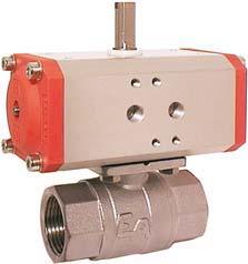 -Way Brass Ball Valve with Pneumatic Actuator odel UP-A Two-piece threaded joint body design with full cylindrical bore and mounting pad for actuator mounting. With stamping as per IO instructions A4.