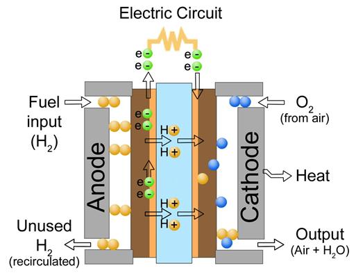 Fuel cell types Proton Exchange Membrane FC (PEMFC) Membrane-Electrode assembly Polymer electrolyte