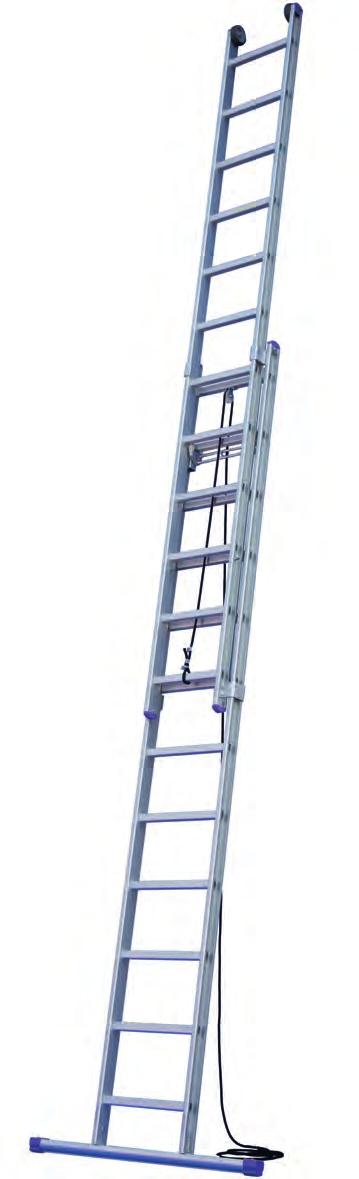 2-part extendible ladder with rope pulley 8250 highest stile stability against dents and buckles robust, consistently stable multiple crimping galvanised stiles ergonomically designed aluminium