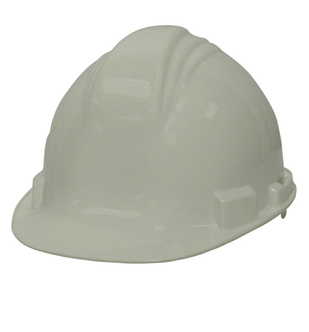 com Hard Hat White, six-point nylon suspension with