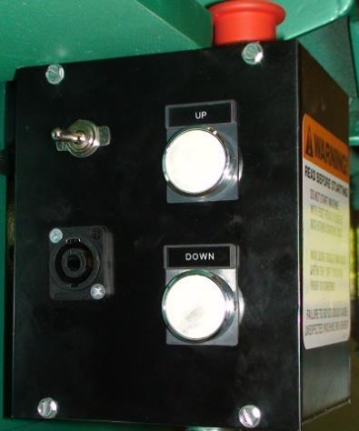 FIGURE "A" FIGURE "B" Toggle Switch OFF ON Up Button with Arrow Toggle Switch NOTE: Turn selector switch to OFF position when performing maintenance or changing tooling.