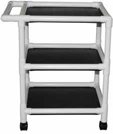 on casters and soft goods Mauve MRI PVC 3 Shelf Extra-Wide Utility/Linen Cart, No Cover-With Flushed Shelves (Shelf on top