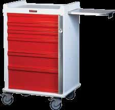 MRI Room Accessories Medication Carts All Carts Feature: Aluminum Replaceable Plastic Top Stainless Steel Pull-Out Shelf Ball Bearing Full Extension Drawer Slides Dimensions: 45.75 High 30.