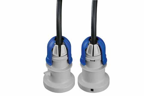 External cable stay with tulip clamping having IP66/IP67/IP69 cable gland functions