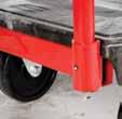 Non-marking, impact and chemical resistant casters won t flat-spot under static loads or pick up metal shavings, nails, and other debris. Excellent on concrete, wood, carpet, and steel surfaces.