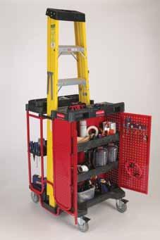 n Durable Structural Foam construction Locking Strap Secure ladders with a simple snap. Perforated Door & Side Panels Accommodate 1 4" tool hooks on one-inch centers.