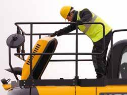 It s also easy to fit JCB s Falling Objects Protection Structure (FOPS), thanks to standard fitment mounting brackets.