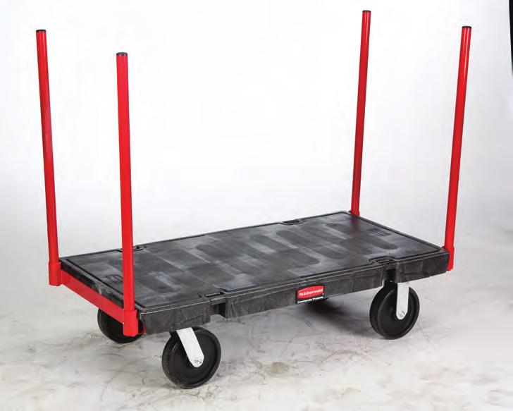 n RUGGED CONSTRUCTION Duramold s exclusive, precision-engineered resin and metal composite structure provides maximum load support. Caster Type FG448100 BLA Stanchion Platform Truck (24" x 36") 35.