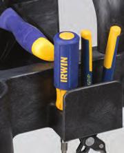 Easy-reach tool/accessory hooks provide additional storage.
