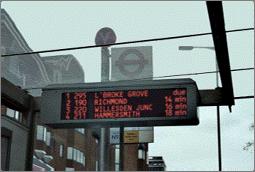 Improvements: Electronic bus arrival countdown system to