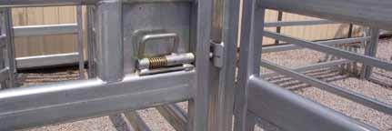 The gate hinges have tension adjustments to tighten the hinge, to hold the gate in the desired position.