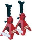McAnax Axle Stand Capacity: 2 Ton, 3 Ton, 6 Ton and 12 Ton Ratchet type for fine adjustable with double locking protection Solid steel handle Large saddle Self locking ratchet Each box contains 2