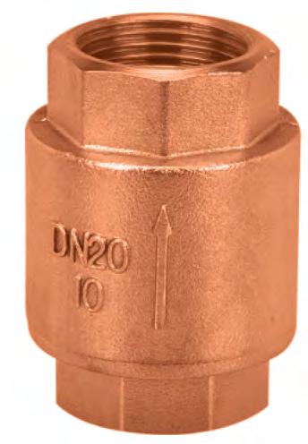 CASS 150 Fig.5407 Bronze Vertical ift Check Valve (Threaded) MSS SP-80 Vertical ift In-ine Type Metal Disc NBR Seat Size Range: 15mm(1/2")~50mm(2") Working Pressure 300 psi (20.