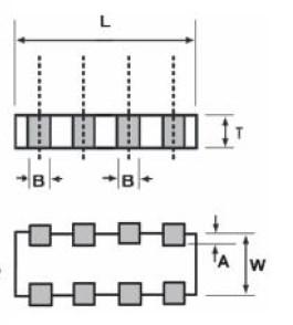 Revision of March 207 Surface Mount Multilayer Varistors Shape and Dimensions: MLV Series L ESD Array T W E L W T E Size (mm) (mm) (mm) (mm) 020 0.60 ± 0.03 0.30 ± 0.03 0.30 ± 0.03 0.30 ± 0.03 0402.