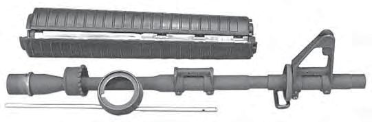 00 (with Bayonet Lug, Threaded Muzzle, A2 Birdcage Flash Suppressor [as shown below]: Part# A BBL-16DA / without: P BBL-16DA) A 16 chrome Lined Barrel with full length, heat shielded Handguards for