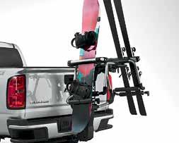 BIG MOUTH ROOF-/BED-MOUNTED WHEEL MOUNT UPRIGHT BIKE CARRIER BY THULE 4 For Colorado and Silverado equipped with GearOn Tiered Storage Cross Rails