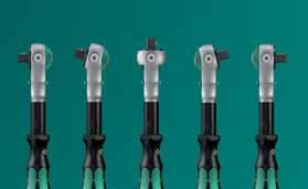 90 right and left); at 0 it can be used like a conventional screwdriver; pushbutton release; CW/ACW toggle, fine-pitched tooth design, with small return angle of 5-6 Multicomponent Kraftform handle