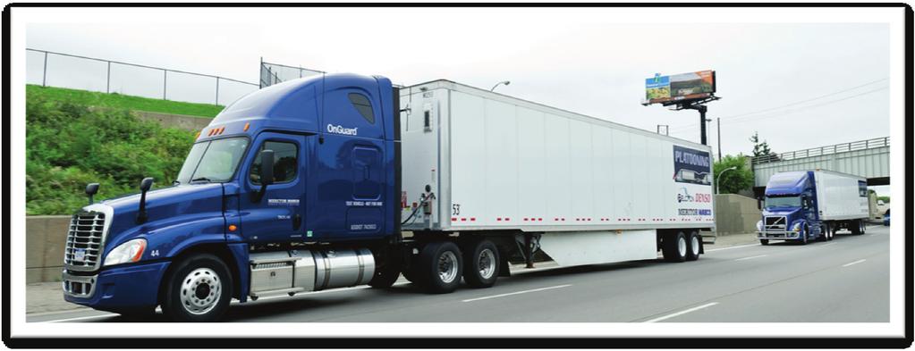 V2V Truck Platooning Improved safety Fuel economy