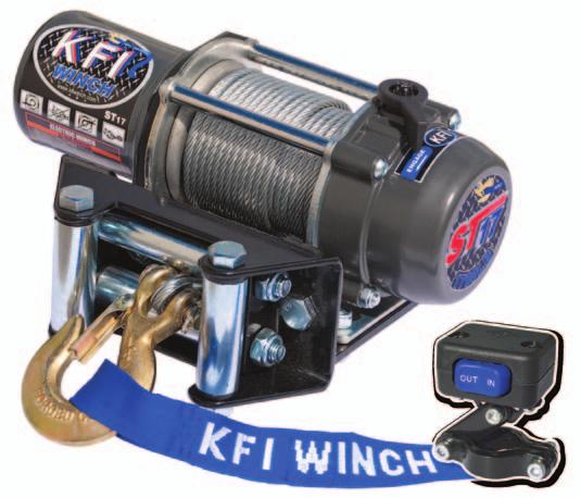 WINCH LINE UP Each KFI winch kit features quality cast aluminum and durable steel components and comes with a full complement of accessories including Premium Roller Fairlead, a