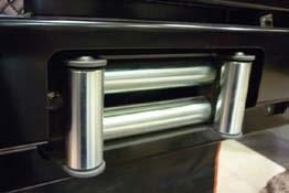 Bolt roller fairlead to recess in front of bull bar using bolts, washers and nuts provided. 9.