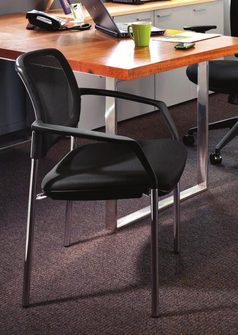 SOL GUEST CHAIR The Buro Sol mesh back guest chair is a stylish look for a contemporary office and complements popular mesh backed task and executive chairs.