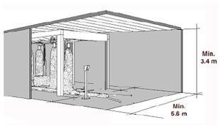 Minimum Wash Bay Dimensions The minimum dimensions for indoor installation are the following: Width