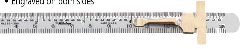 STEEL RULERS FLEXIBLE WIDE Clear graduation on stain-chrome finish Stainless tempered Size 182-208 6 x150mm 1/10,1/50,1mm,0mm 35618