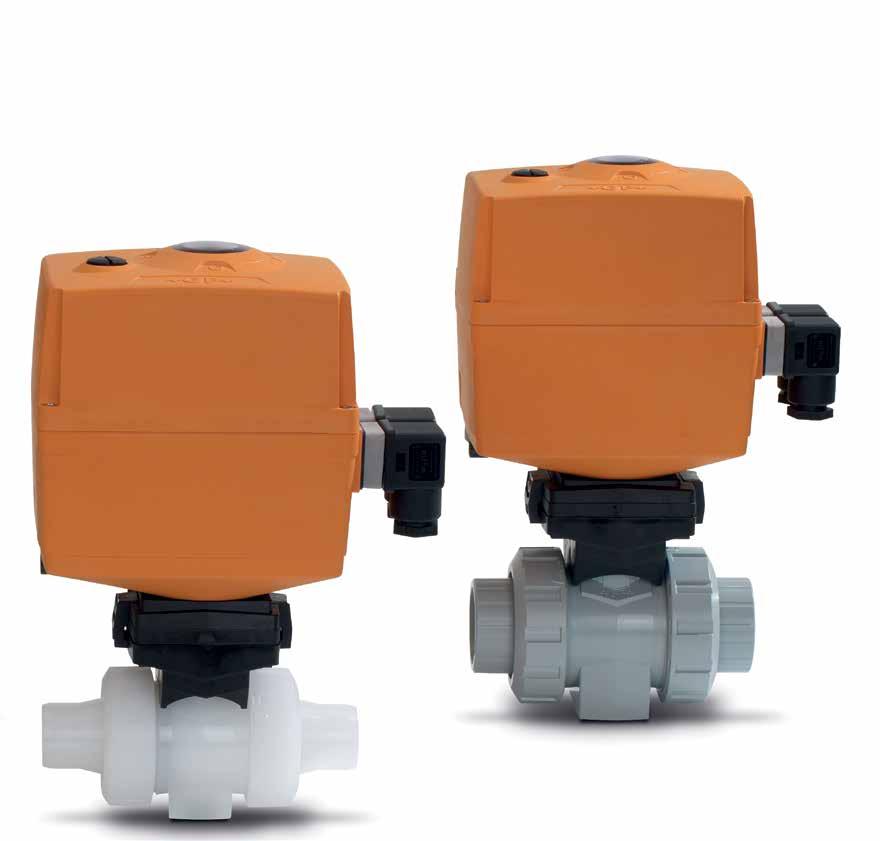 Electrically Actuated Ball Valve Type 179-184 General Size: ⅜ 4 Material: PVC, CPVC, PROGEF Standard PP, ABS, SYGEF Standard PVDF Seat: PTFE Seals: EPDM, FPM End Connection: Solvent cement socket,