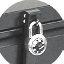 SECURITY FILING All options on this page must be added to the standard cabinet price. Padlock optional.