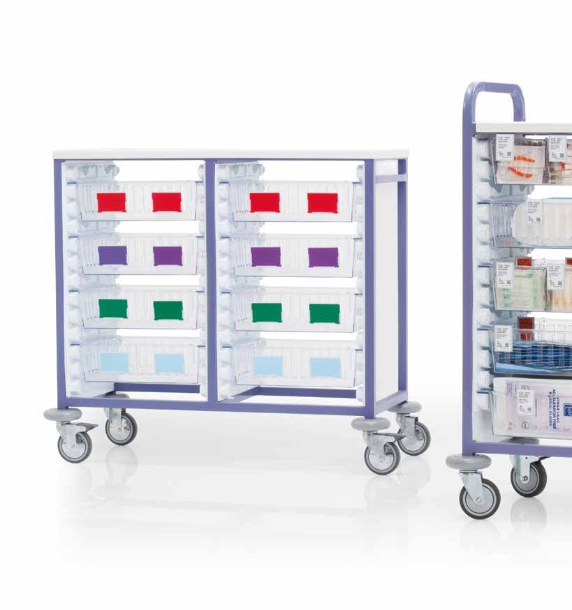 Ward use trolleys Sleek and stylish Multi-functional Solid and robust 10 year guarantee COMPACT TRAY 400 x 300mm CONTAINS: 1 lengthway and widthway divider.