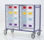 Designed to store under workbench surfaces LOW LEVEL COMPACT SINGLE - 468 x 405 x 850mm MH1103-0000 Trolley without trays MH1103-0040 4 x 100mm