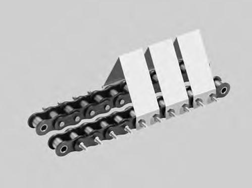 Chain with upper-layer attachments (stainless steel) Extended in