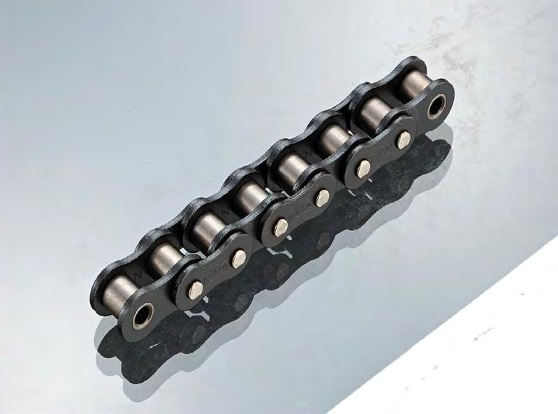 nickel plated pin Special oil-impregnated bush Lambda Chain (standard) Inner and outer link plates use a special black oxide coating Lambda chain (nickel plated) Uses a special nickel plating (except